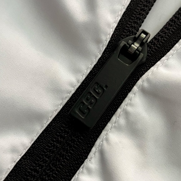 CSG Men's Hooded Black/White Windbreaker Jacket Size Medium - Picture 4 of 10